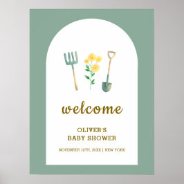 Stark bebaute Boho Gartage Kinderdusche Begrüßung Poster