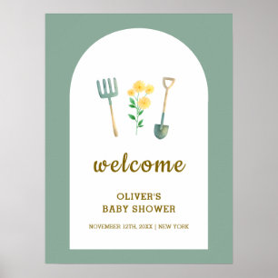 Stark bebaute Boho Gartage Kinderdusche Begrüßung Poster