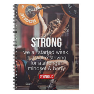 STARK, das Gewichts-Anhebeninspirierend Wörter der Notizblock