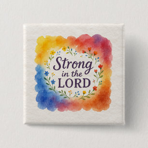 Stark im christlichen Kunstwerk Button