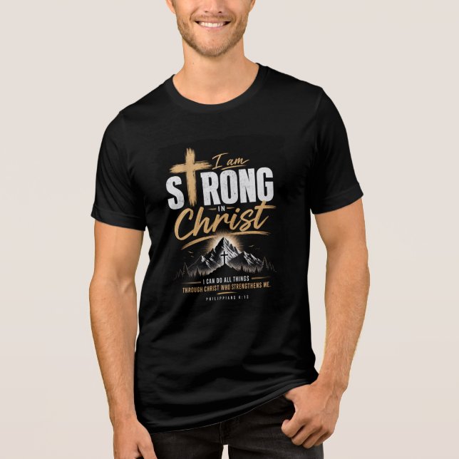 Stark in Christus Tri-Blend Shirt (Vorderseite)