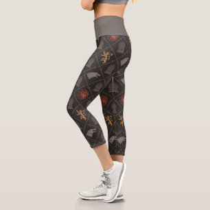 Stark, Lannister, Targaryen, Iron Throne Muster Capri Leggings