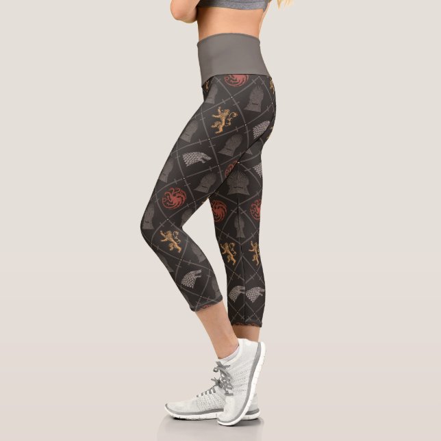 Stark, Lannister, Targaryen, Iron Throne Muster Capri Leggings (Links)