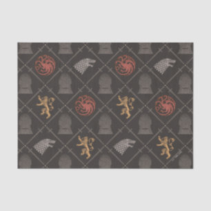 Stark, Lannister, Targaryen, Iron Throne Muster Seidenpapier