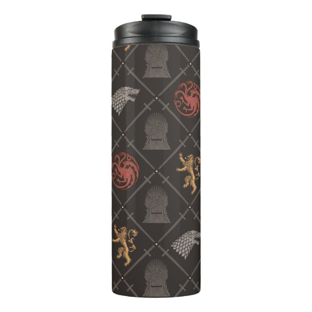 Stark, Lannister, Targaryen, Iron Throne Muster Thermosbecher (Vorderseite)