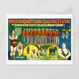 Stark Männer Zirkusshow Vintage 1898 Poster Postkarte