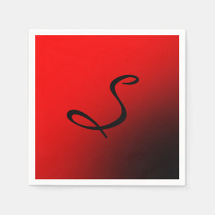 Stark rotes Monogramm Beruflich Serviette