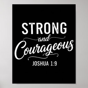 Stark und Mutig Josua 1_9 Christlicher Glaube Poster