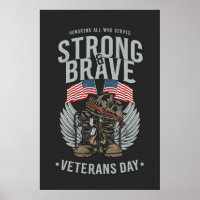 Stark und tapfer Veteranen Day USA Flag