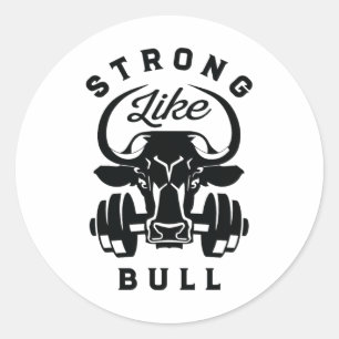 stark wie eine Bull Power Hub Bodybuilding 6 Runder Aufkleber