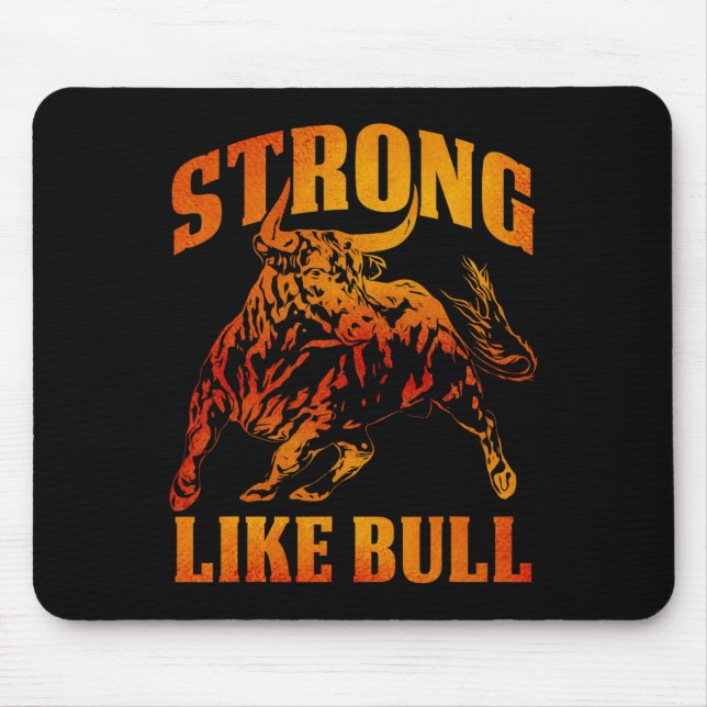 stark wie eine Bull Powerlift-Bodybuilding 11 Mousepad (Vorne)