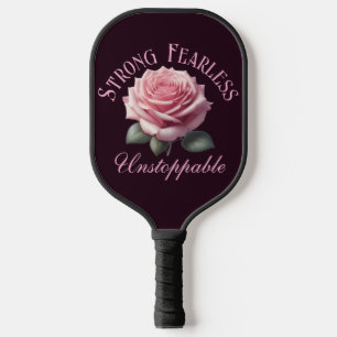 Starke Angst unaufhaltsam & rosa Rose T - Shirt Pickleball Schläger