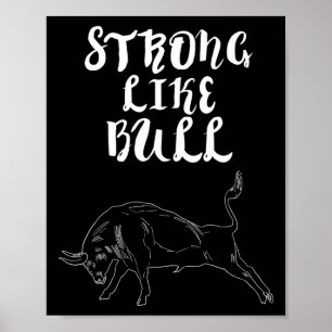 Starke Bodybuilding wie Bull Powerlift Poster