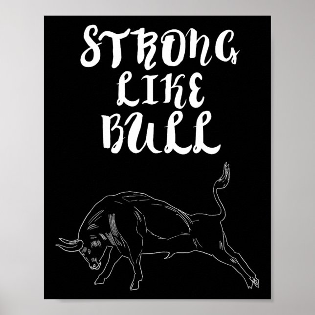 Starke Bodybuilding wie Bull Powerlift Poster (Vorne)