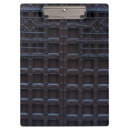 Starke braune Eisentür Klemmbrett