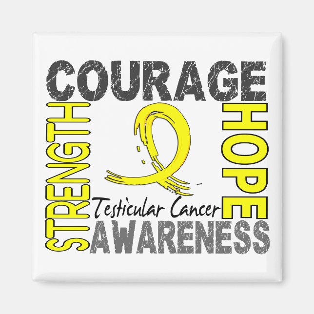 Stärke Courage Hope Testicular Cancer Magnet (Vorne)
