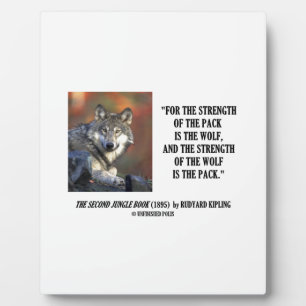 Stärke des Packs ist das Wolf-Kipling-Zitat Fotoplatte