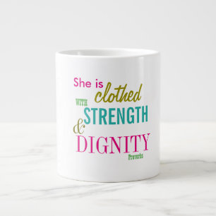 Stärke Dignity Bible Verse Girls Inspiration Jumbo-Tasse