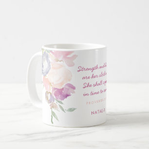 Stärke & Ehrensprichwörter 31 Pastel Floral Kaffeetasse