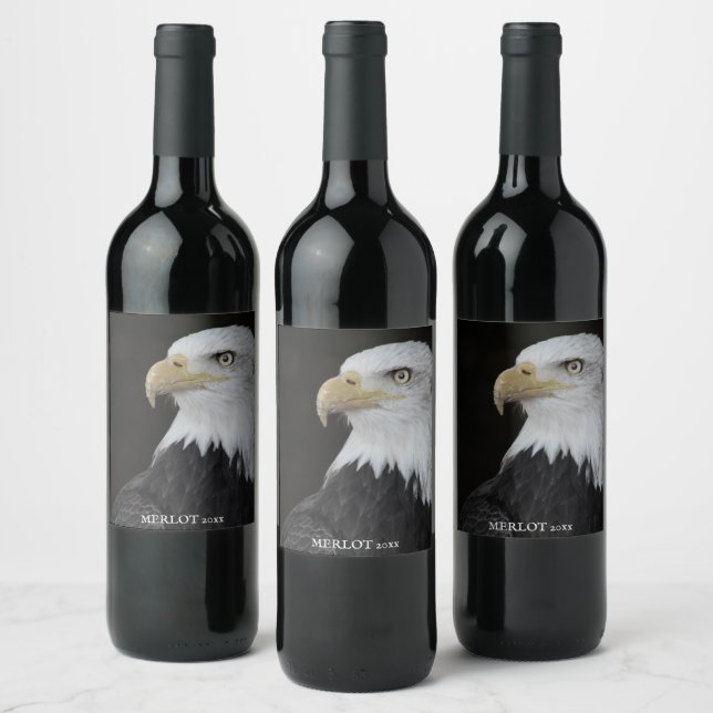 Starke elegante Bald Eagle Custom Wine Labels Weinetikett (Flaschen)