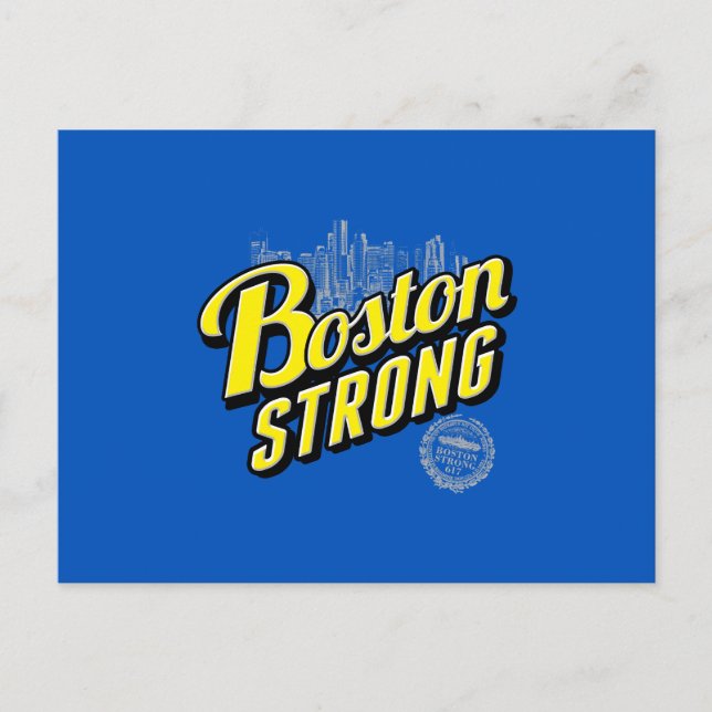 Starke Erinnerungen an die Stadt Boston an Blue Postkarte (Vorderseite)
