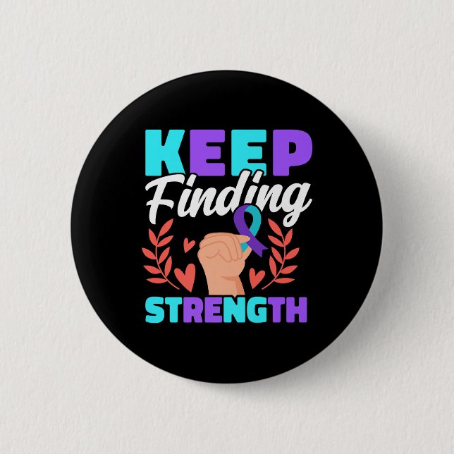 Stärke finden Depression Awareness Premium Button (Vorderseite)