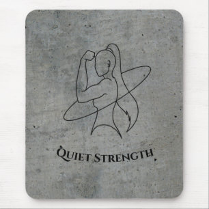 Starke Frau Minimalistischer Fitness-Sketch Mousepad