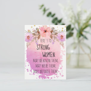 Starke Frau Pink Lilac Glitzer Motivation Postkarte