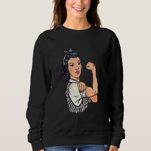 Starke Frau-Zebra-Outfit Sweatshirt