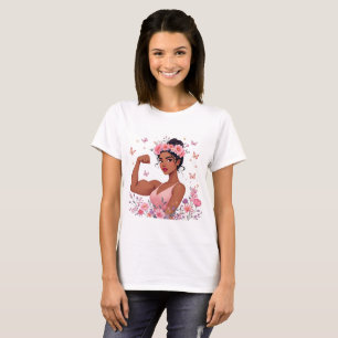 Starke Frauen Blumenkrone Schmetterling T-Shirt Em