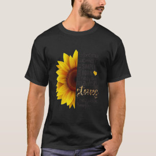 Starke Frauen gehen durch Sonnenblumen T-Shirt