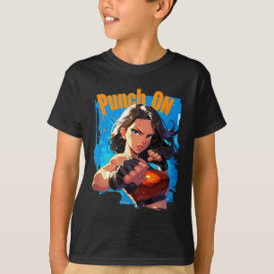 Starke Frauen Kickboxen Kämpferin Punch On T-Shirt