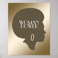 Starke Frauen metallisches Goldplakat