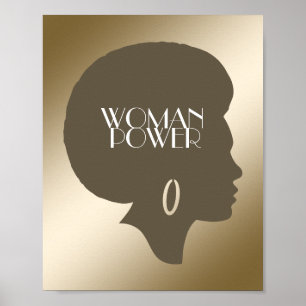 Starke Frauen metallisches Goldplakat Poster