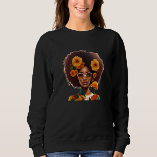 Starke Frauen mit Afro-Frisur Schwarze Frauen Afro Sweatshirt