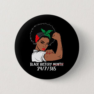 Starke Frauen Schwarze Geschichte Monat Melanin Af Button
