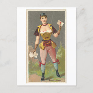 Starke Frauen Serie #19: Postmitarbeiterin Vintage Postkarte