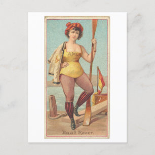 Starke Frauen Serie #22: Boote-Rennfahrerin Vintag Postkarte