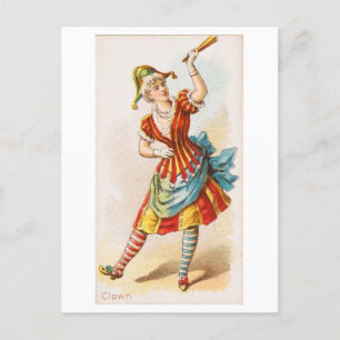 Starke Frauen Serie #28: Clown Vintage Postkarte