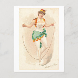 Starke Frauen Serie #42: Springseil Vintage Postkarte