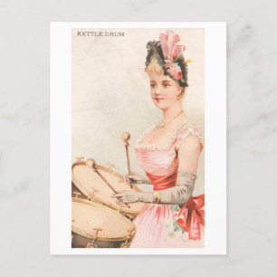 Starke Frauen Serie #47: Kesseltrommlerin Vintage Postkarte