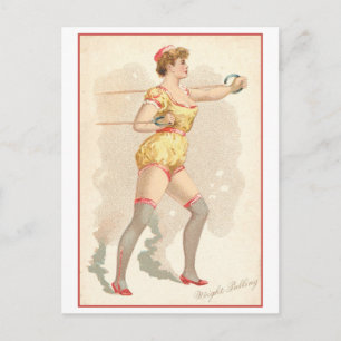 Starke Frauen Serie #59: Gewichte ziehen Vintage Postkarte