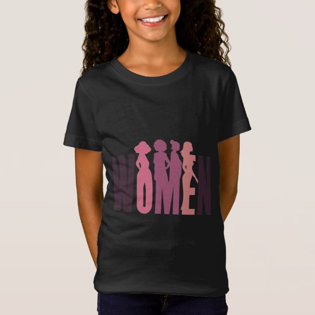 Starke Frauen Silhouette T-Shirt (Vorderseite)