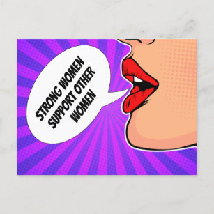 Starke Frauen unterstützen einander als feministis Postkarte