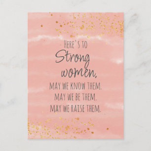Starke Frauen Zitat Gold Blush Postkarte