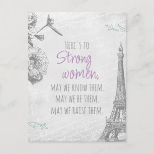 Starke Frauen Zitat Paris Papier Eiffelturm Postka Postkarte