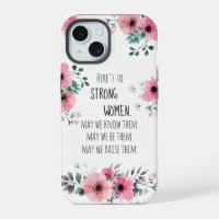 Starke Frauen zitieren Aquarellfarbe Rosa Blüte