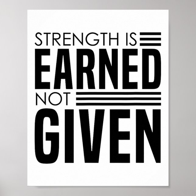 Stärke gewonnen - Bodybuilding Poster (Vorne)