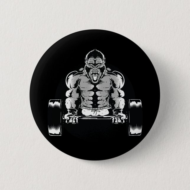 Starke Gorilla Pumps Muskeln Button (Vorderseite)