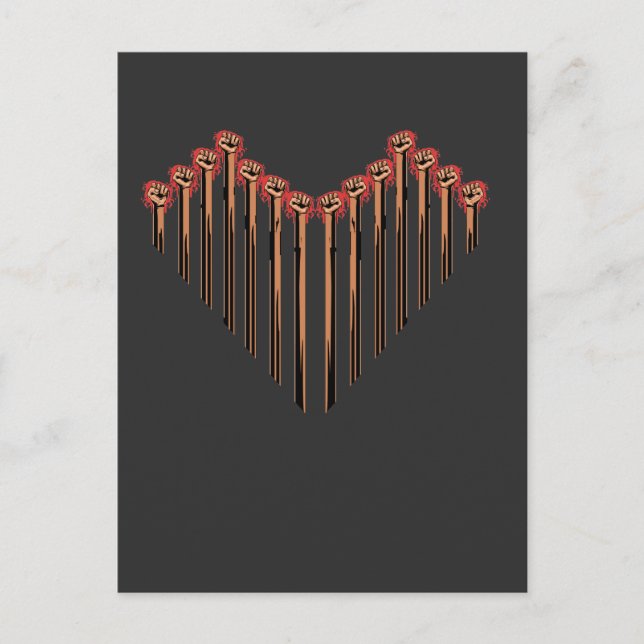 Starke Hände - Menschenrechte unterstützen Herz Postkarte (Vorderseite)